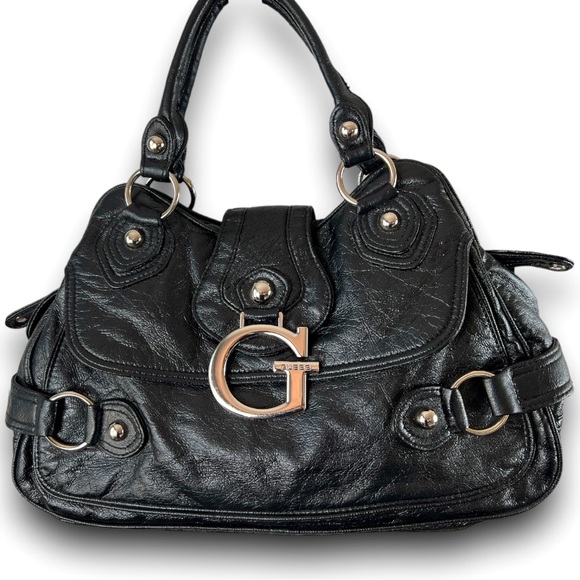 Guess Handbags - Y2K Guess Black Vintage Suzy Purse Bag With Silver Accent